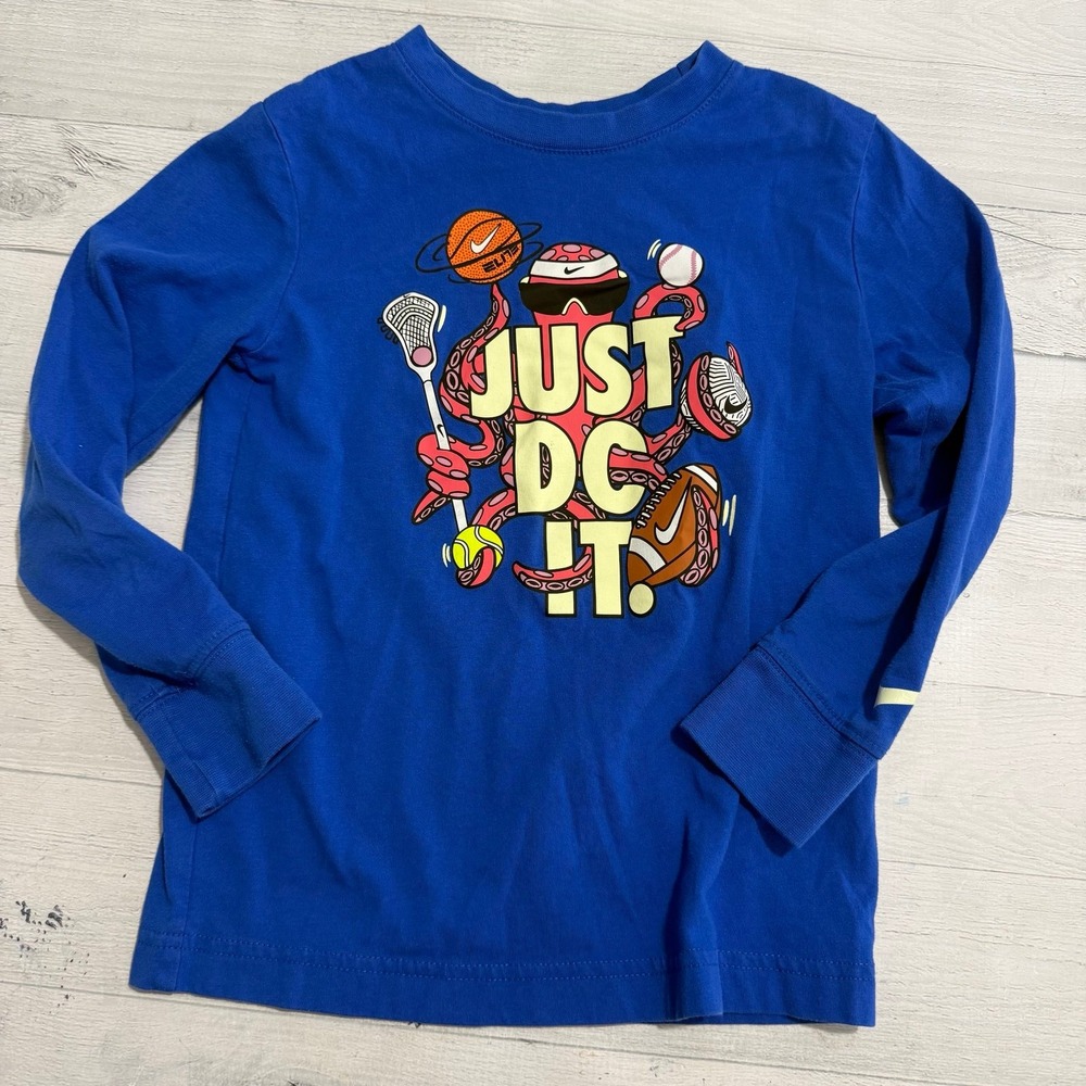 Nike boys just do it sports image long sleeve shirt size 6